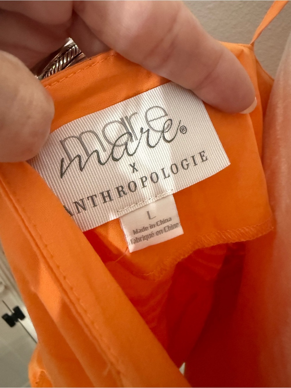Anthropologie Mare Mare- Bright Orange Adjustable Spaghetti Strap Cami - Picture 2 of 8
